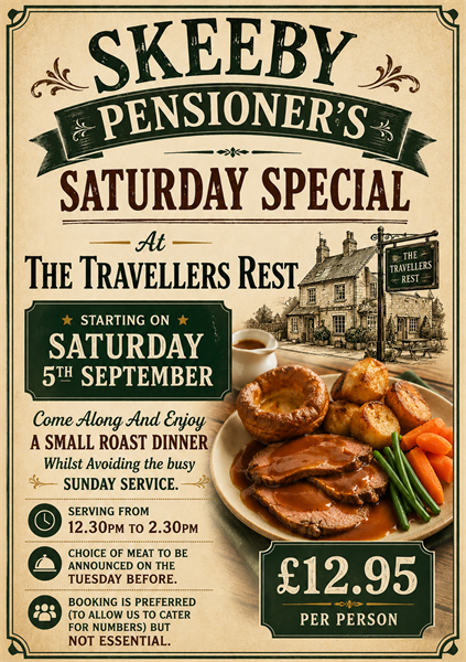 PENSIONER SATURDAY SPECIAL